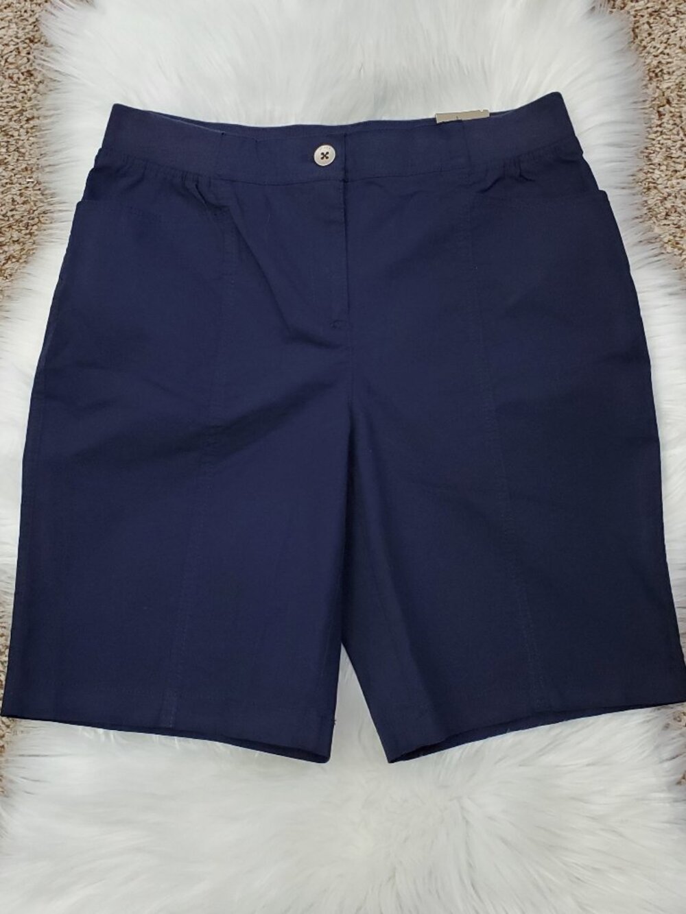 Chico's Fitigues Christa Bermuda Shorts Deep Navy S